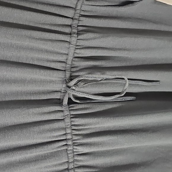 Simier Fariry Forest Green Crewneck Long Sleeve Drawstring Waist Dress Sz: Large - Picture 5 of 9